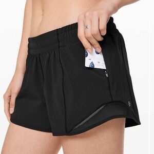 Lululemon Hotty Hot Low Rise Short 4” Inseam in Black